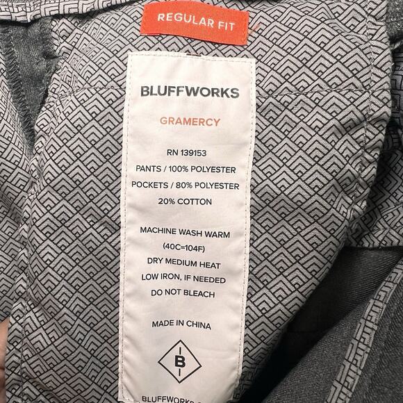 Bluffworks Gramercy Pants Men’s Size 34x30 Gray Regular Fit Flat Front Straight - Picture 11 of 15